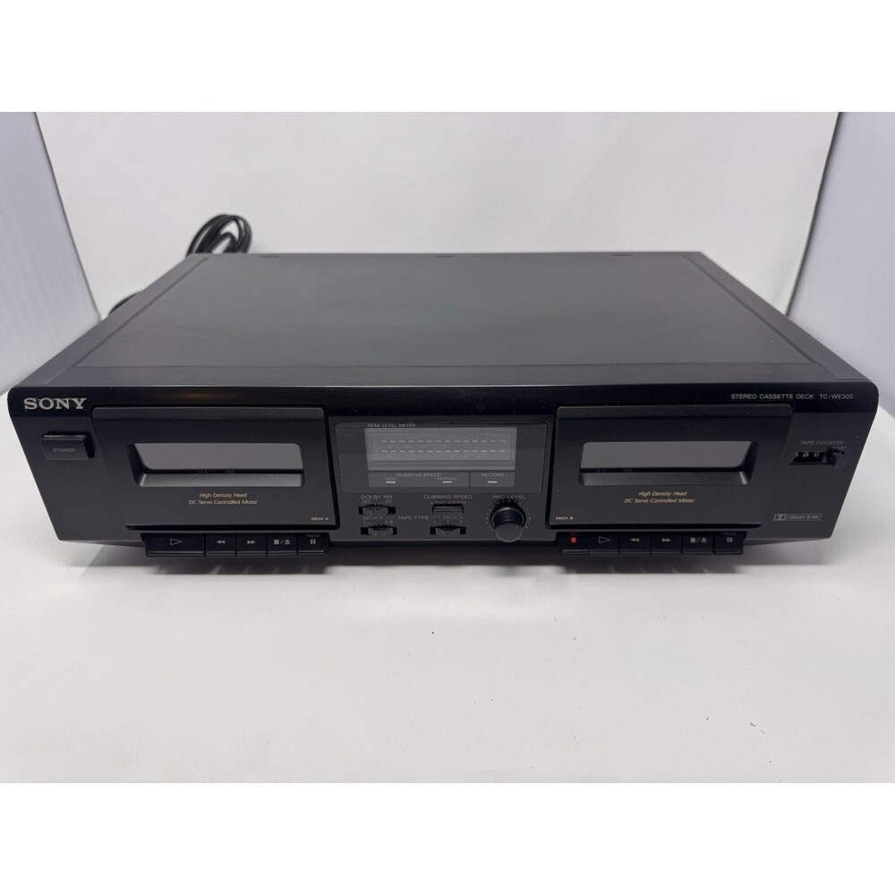 Sony TC-WE305 Dual Cassette Deck Serviced w/ New Belts (See Video)